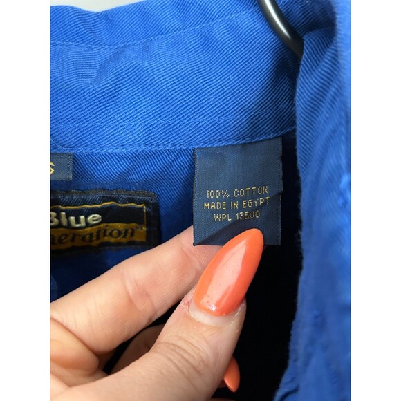 Vintage Handmade Blue‎ Red Western Cowboy Fringe Shirt Boots Horseshoe Button - Picture 6 of 7